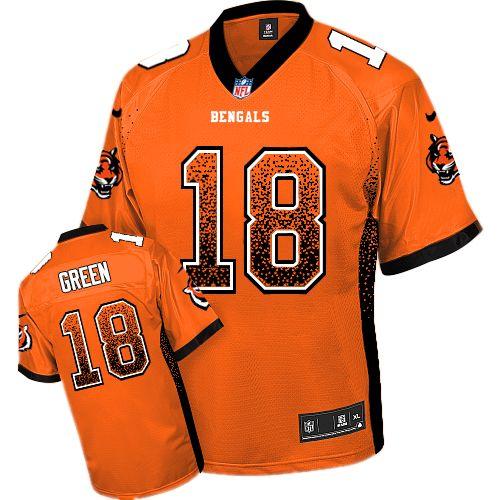 Bengals #18 A.J. Green Orange Alternate Men's Stitched NFL Elite Drift Fashion Jersey