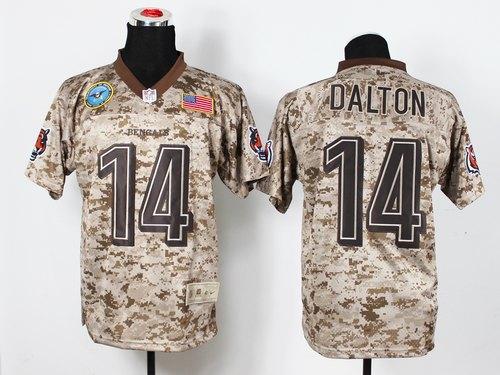 Bengals #14 Andy Dalton Camo Men's Stitched NFL New Elite USMC Jersey