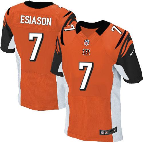 Bengals #7 Boomer Esiason Orange Alternate Men's Stitched NFL Elite Jersey