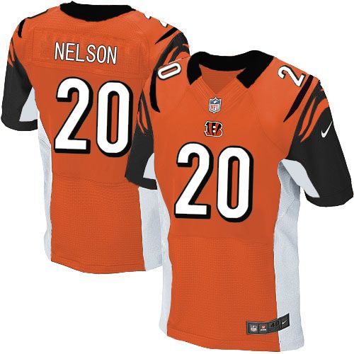 Bengals #20 Reggie Nelson Orange Alternate Men's Stitched NFL Elite Jersey