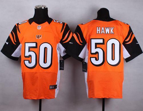 Bengals #50 A.J. Hawk Orange Alternate Men's Stitched NFL Elite Jersey
