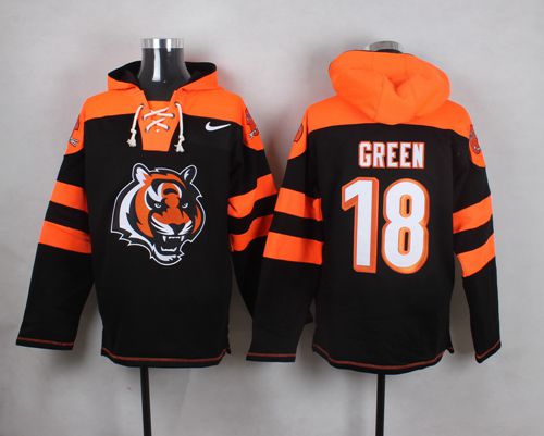 Bengals #18 A.J. Green Black Player Pullover NFL Hoodie