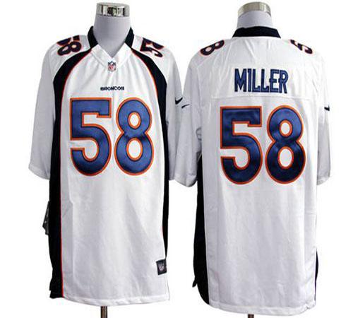 Broncos #58 Von Miller White Men's Stitched NFL Game Jersey
