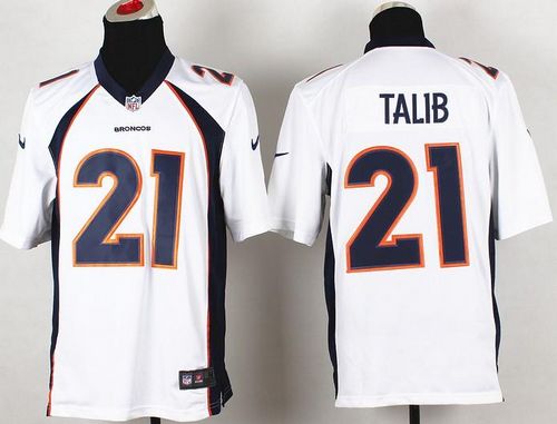 Broncos #21 Aqib Talib White Men's Stitched NFL New Game Jersey