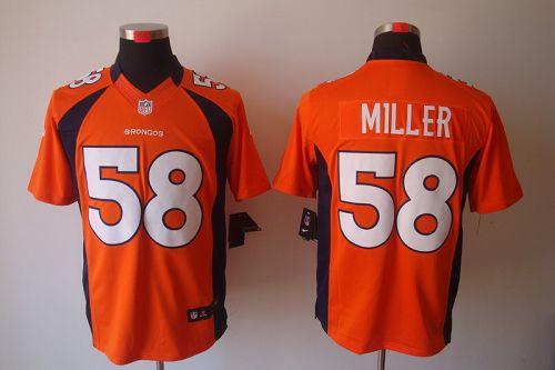 Broncos #58 Von Miller Orange Team Color Men's Stitched NFL Limited Jersey