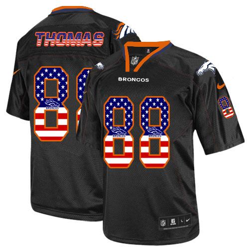Broncos #88 Demaryius Thomas Black Men's Stitched NFL Elite USA Flag Fashion Jersey