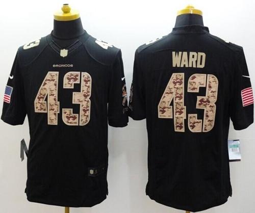 Broncos #43 T.J. Ward Black Men's Stitched NFL Limited Salute to Service Jersey