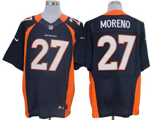 Broncos #27 Knowshon Moreno Navy Blue Alternate Men's Stitched NFL Elite Jersey