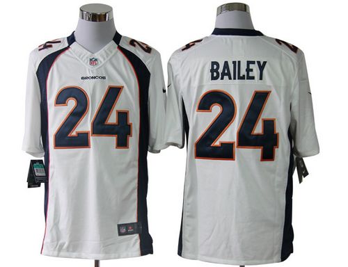 Broncos #24 Champ Bailey White Men's Stitched NFL Limited Jersey