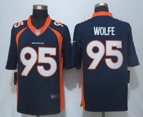 Broncos #95 Derek Wolfe Navy Blue Alternate Men's Stitched NFL New Limited Jersey