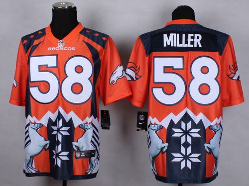 Broncos #58 Von Miller Orange Men's Stitched NFL Elite Noble Fashion Jersey