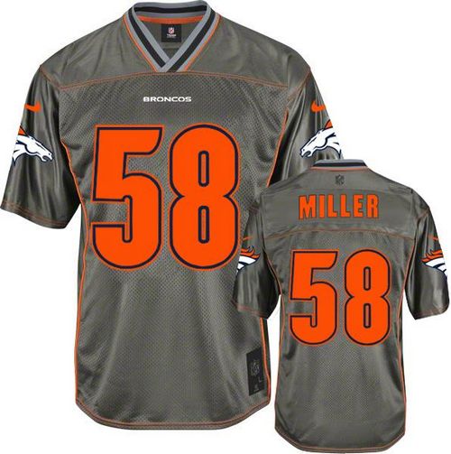 Broncos #58 Von Miller Grey Men's Stitched NFL Elite Vapor Jersey