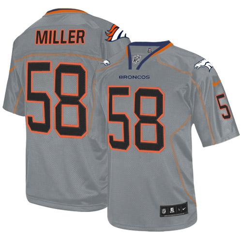 Broncos #58 Von Miller Lights Out Grey Men's Stitched NFL Elite Jersey