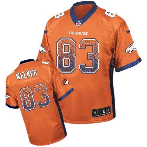 Broncos #83 Wes Welker Orange Team Color Men's Stitched NFL Elite Drift Fashion Jersey