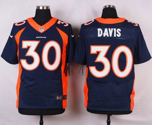 Broncos #30 Terrell Davis Navy Blue Alternate Men's Stitched NFL New Elite Jersey