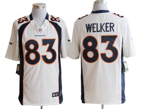 Broncos #83 Wes Welker White Men's Stitched NFL Game Jersey