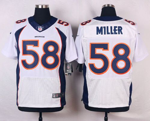Broncos #58 Von Miller White Men's Stitched NFL New Elite Jersey