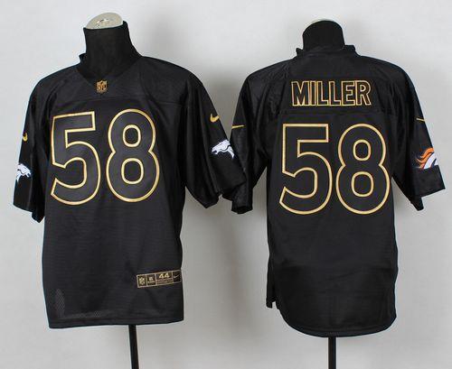 Broncos #58 Von Miller Black Gold No. Fashion Men's Stitched NFL Elite Jersey