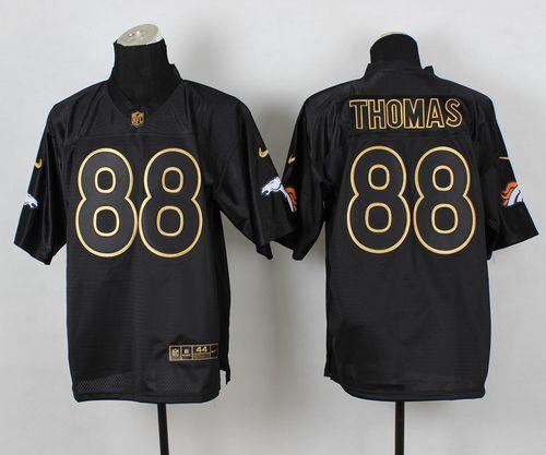 Broncos #88 Demaryius Thomas Black Gold No. Fashion Men's Stitched NFL Elite Jersey