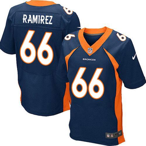 Broncos #66 Manny Ramirez Navy Blue Alternate Men's Stitched NFL New Elite Jersey