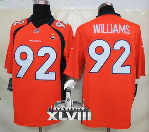 Broncos #92 Sylvester Williams Orange Team Color Super Bowl XLVIII Men's Stitched NFL Limited Jersey