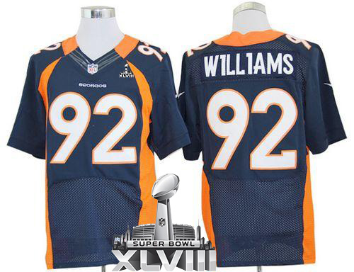 Broncos #92 Sylvester Williams Navy Blue Alternate Super Bowl XLVIII Men's Stitched NFL Elite Jersey