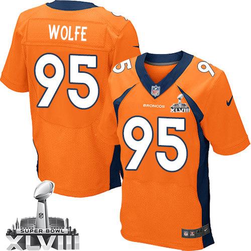 Broncos #95 Derek Wolfe Orange Team Color Super Bowl XLVIII Men's Stitched NFL New Elite Jersey
