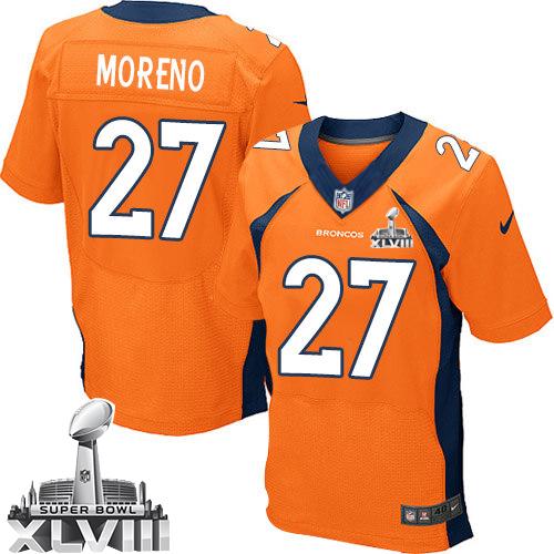 Broncos #27 Knowshon Moreno Orange Team Color Super Bowl XLVIII Men's Stitched NFL New Elite Jersey