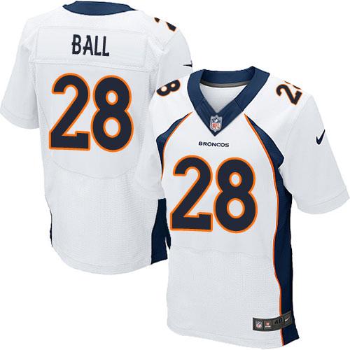 Broncos #28 Montee Ball White Men's Stitched NFL New Elite Jersey