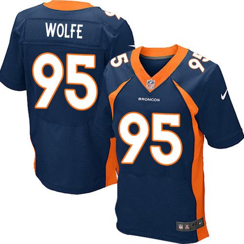 Broncos #95 Derek Wolfe Navy Blue Alternate Men's Stitched NFL New Elite Jersey