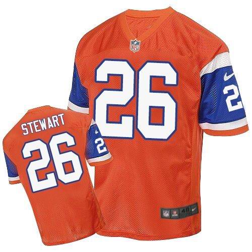 Broncos #26 Darian Stewart Orange Throwback Men's Stitched NFL Elite Jersey