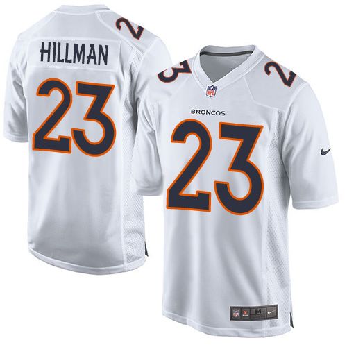 Broncos #23 Ronnie Hillman White Men's Stitched NFL Game Event Jersey