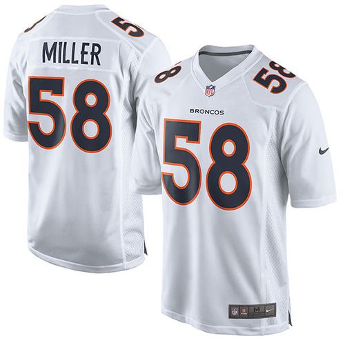 Broncos #58 Von Miller White Men's Stitched NFL Game Event Jersey