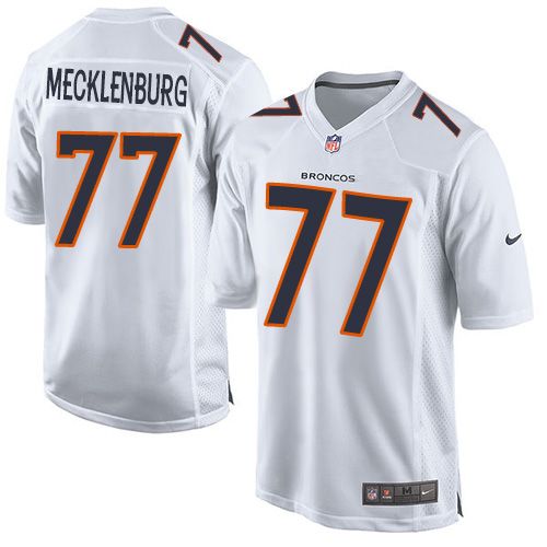 Broncos #77 Karl Mecklenburg White Men's Stitched NFL Game Event Jersey