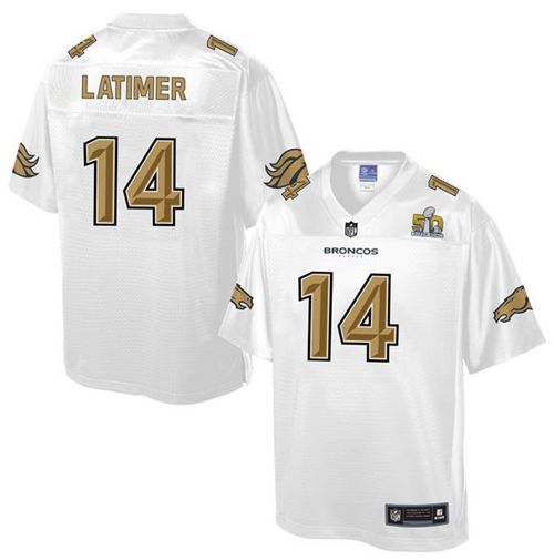 Broncos #14 Cody Latimer White Men's NFL Pro Line Super Bowl 50 Fashion Game Jersey