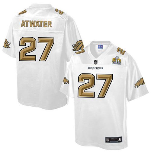 Broncos #27 Steve Atwater White Men's NFL Pro Line Super Bowl 50 Fashion Game Jersey