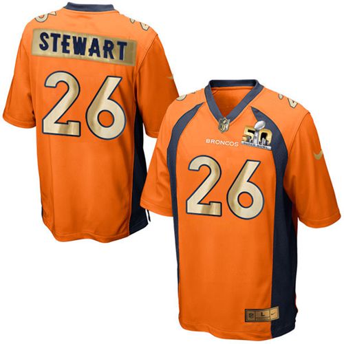 Broncos #26 Darian Stewart Orange Team Color Men's Stitched NFL Game Super Bowl 50 Collection Jersey