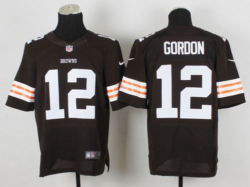 Browns #12 Josh Gordon Brown Team Color Men's Stitched NFL Elite Jersey