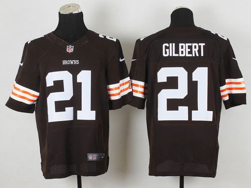 Browns #21 Justin Gilbert Brown Team Color Men's Stitched NFL Elite Jersey