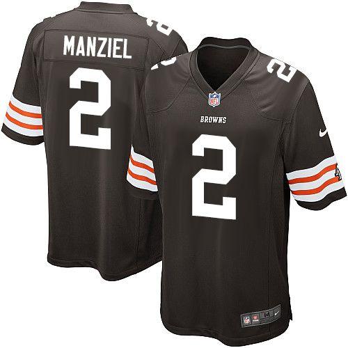 Browns #2 Johnny Manziel Brown Team Color Men's Stitched NFL Game Jersey