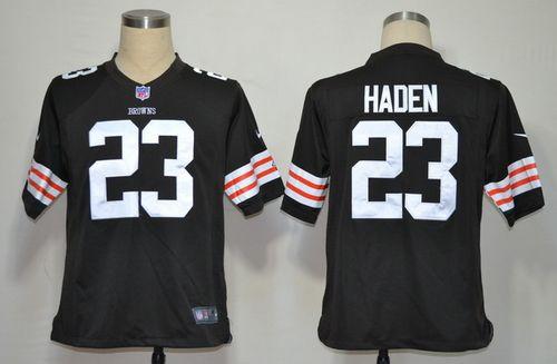 Browns #23 Joe Haden Brown Team Color Men's Stitched NFL Game Jersey