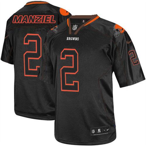 Browns #2 Johnny Manziel Lights Out Black Men's Stitched NFL Elite Jersey