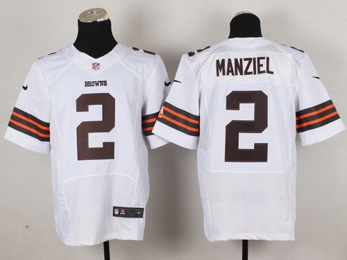 Browns #2 Johnny Manziel White Men's Stitched NFL Elite Jersey