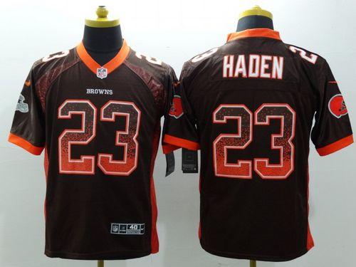 Browns #23 Joe Haden Brown Team Color Men's Stitched NFL Elite Drift Fashion Jersey