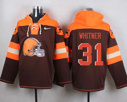 Browns #31 Donte Whitner Brown Player Pullover NFL Hoodie