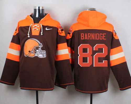 Browns #82 Gary Barnidge Brown Player Pullover NFL Hoodie