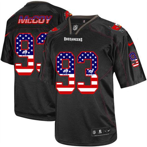 Buccaneers #93 Gerald McCoy Black Men's Stitched NFL Elite USA Flag Fashion Jersey