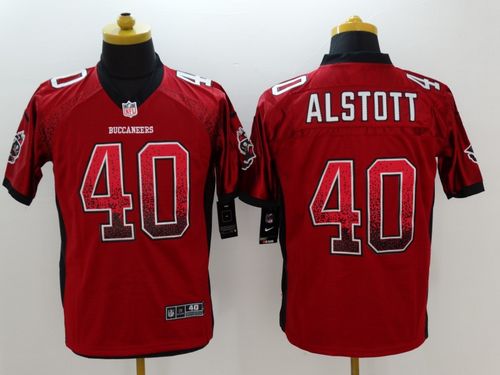 Buccaneers #40 Mike Alstott Red Team Color Men's Stitched NFL Elite Drift Fashion Jersey