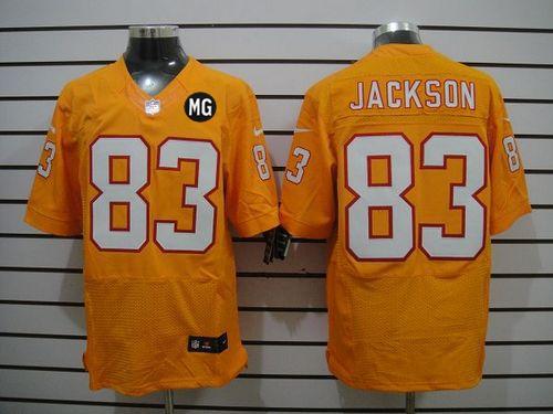 Buccaneers #83 Vincent Jackson Orange Alternate With MG Patch Men's Stitched NFL Elite Jersey