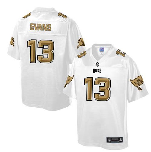 Buccaneers #13 Mike Evans White Men's NFL Pro Line Fashion Game Jersey